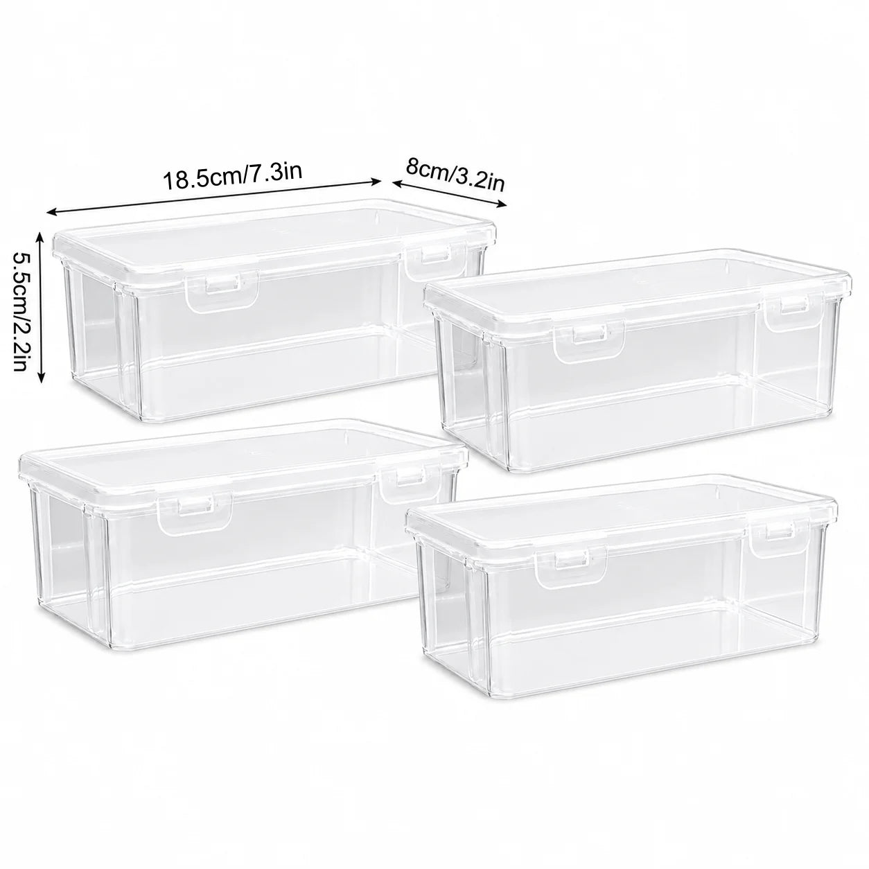 Clear Plastic Storage Boxes With Secure Lids Dust Proof Stackable