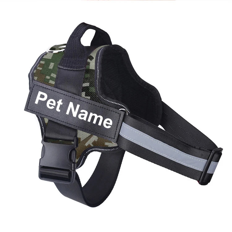 Bolux No Pull Reflective Breathable Adjustable Dog Harness Vest With ID Patch