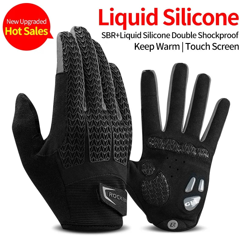 ROCKBROS Thermal Cycling Gloves Windproof Touchscreen Full Finger Shockproof
