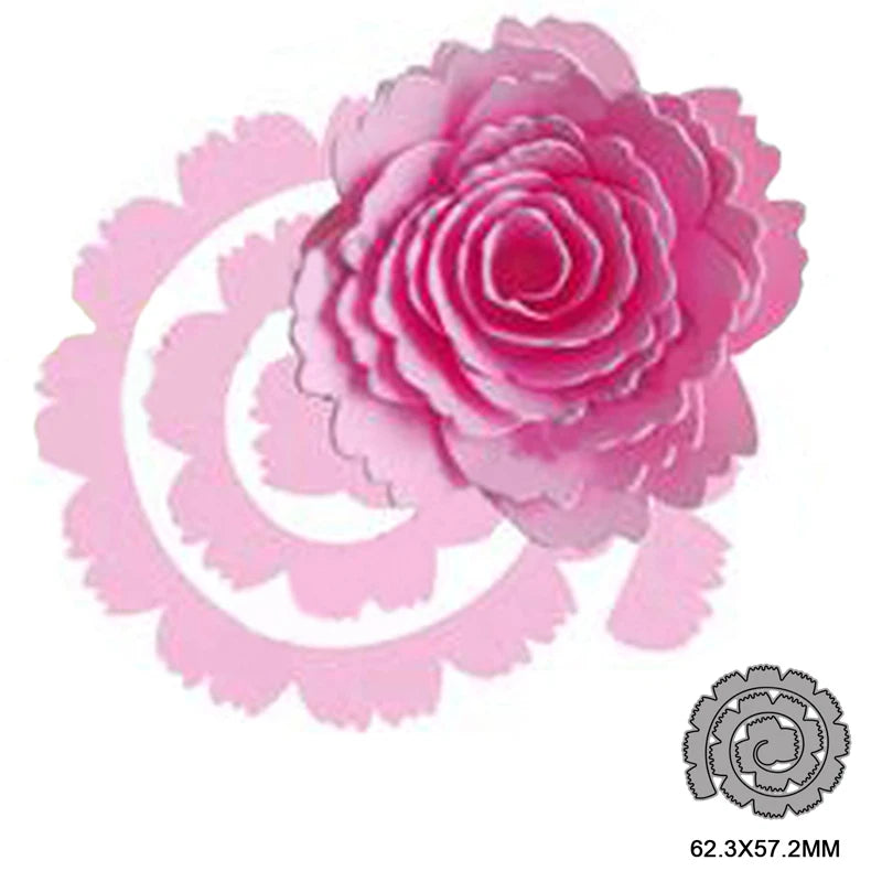 3D Spiral Flower Garland Cutting Dies For Scrapbooking Card Making