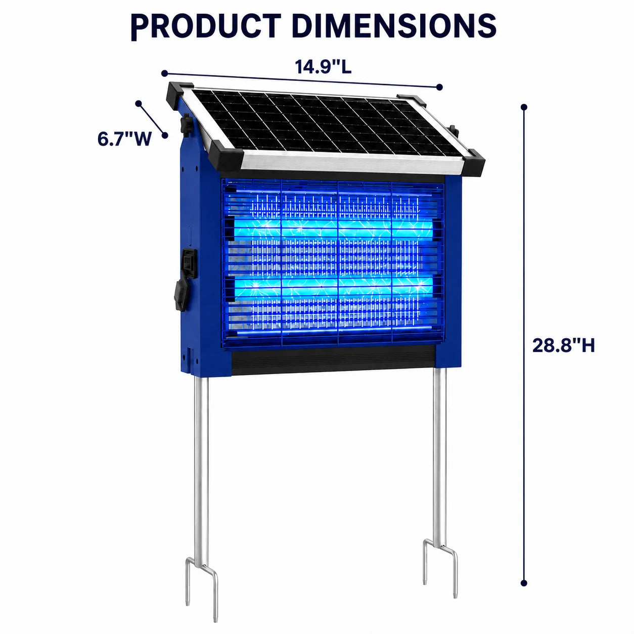 Solar Bug Zapper Outdoor Waterproof 4500V Cordless Rechargeable Mosquito Zapper