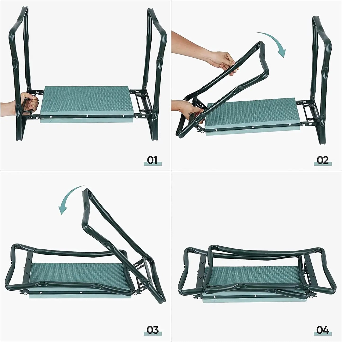 Garden Kneeler And Seat Folding Bench Portable With EVA Pad