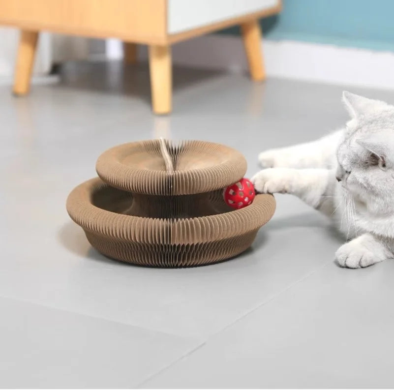 2in1 Cat Scratcher And Rolling Ball Toy Puzzle Play Set