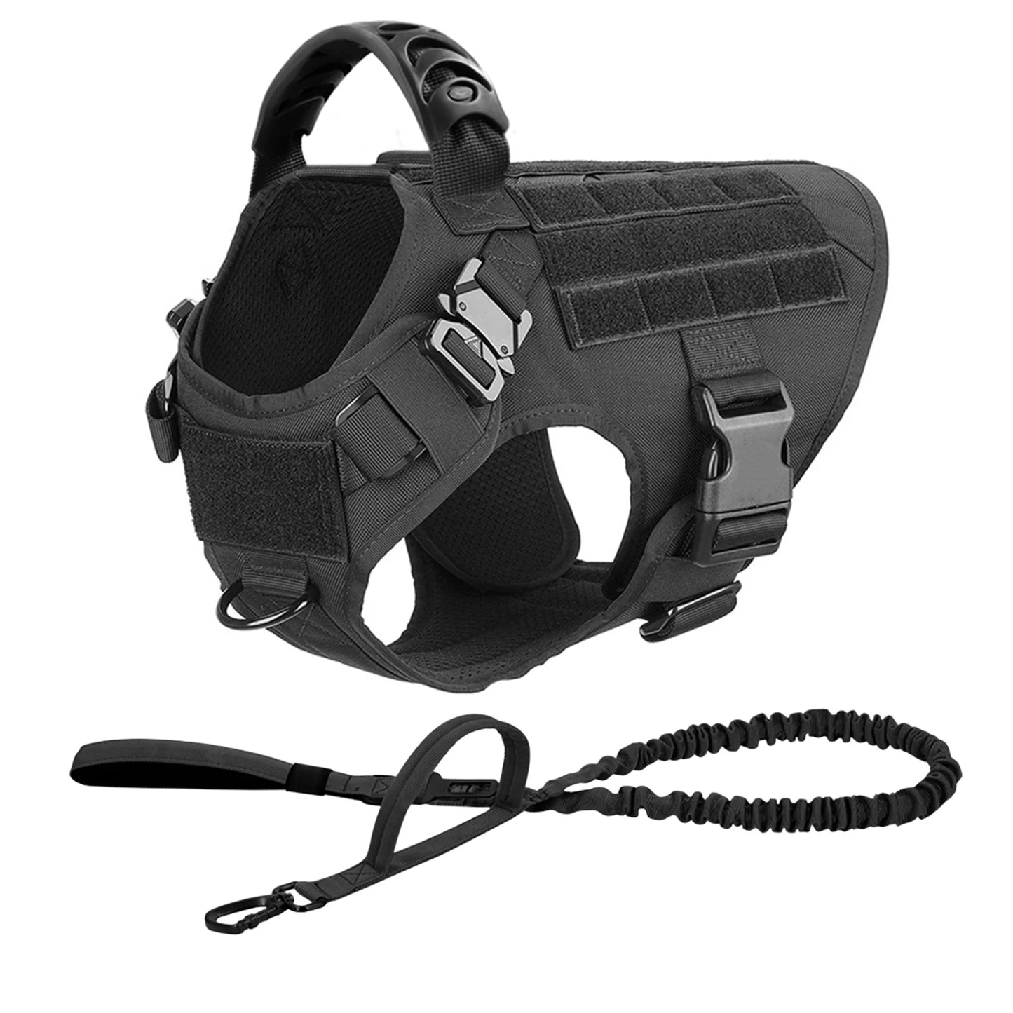 Tactical Military Dog Harness Leash Set For Large Dogs