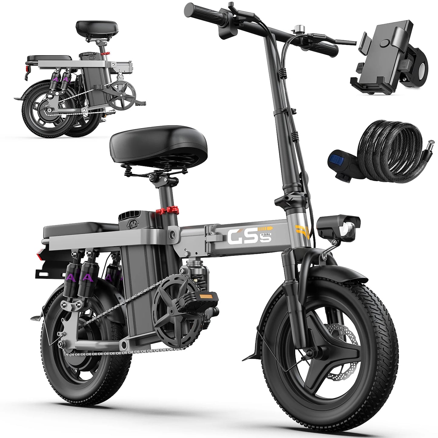 UPlee GS5 48V 15Ah Folding Electric Bike 740W Range