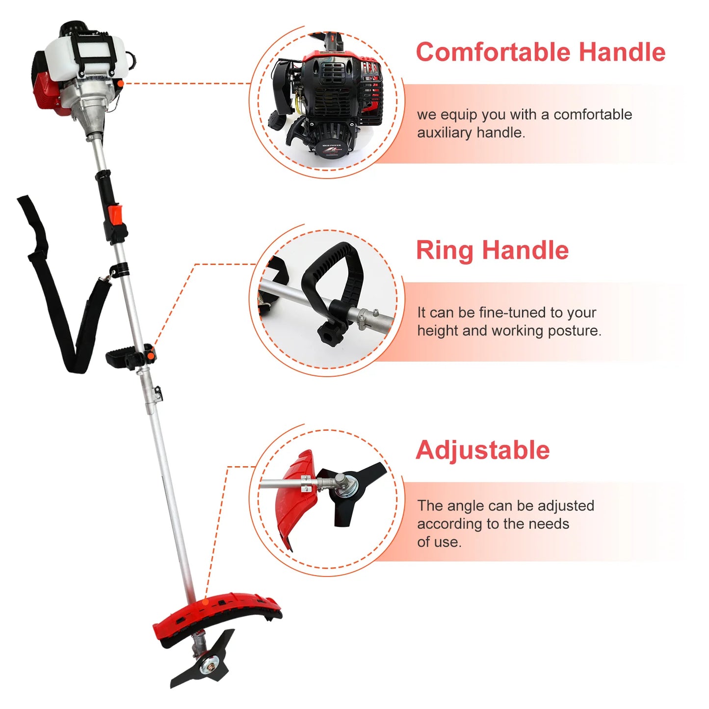 4 Stroke Gas Weed Eater Trimmer For Lawn And Garden