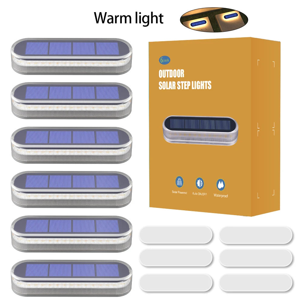 Solar Deck Lights IP68 Waterproof Auto On Off 4 Pack Five Ton Anti Pressure