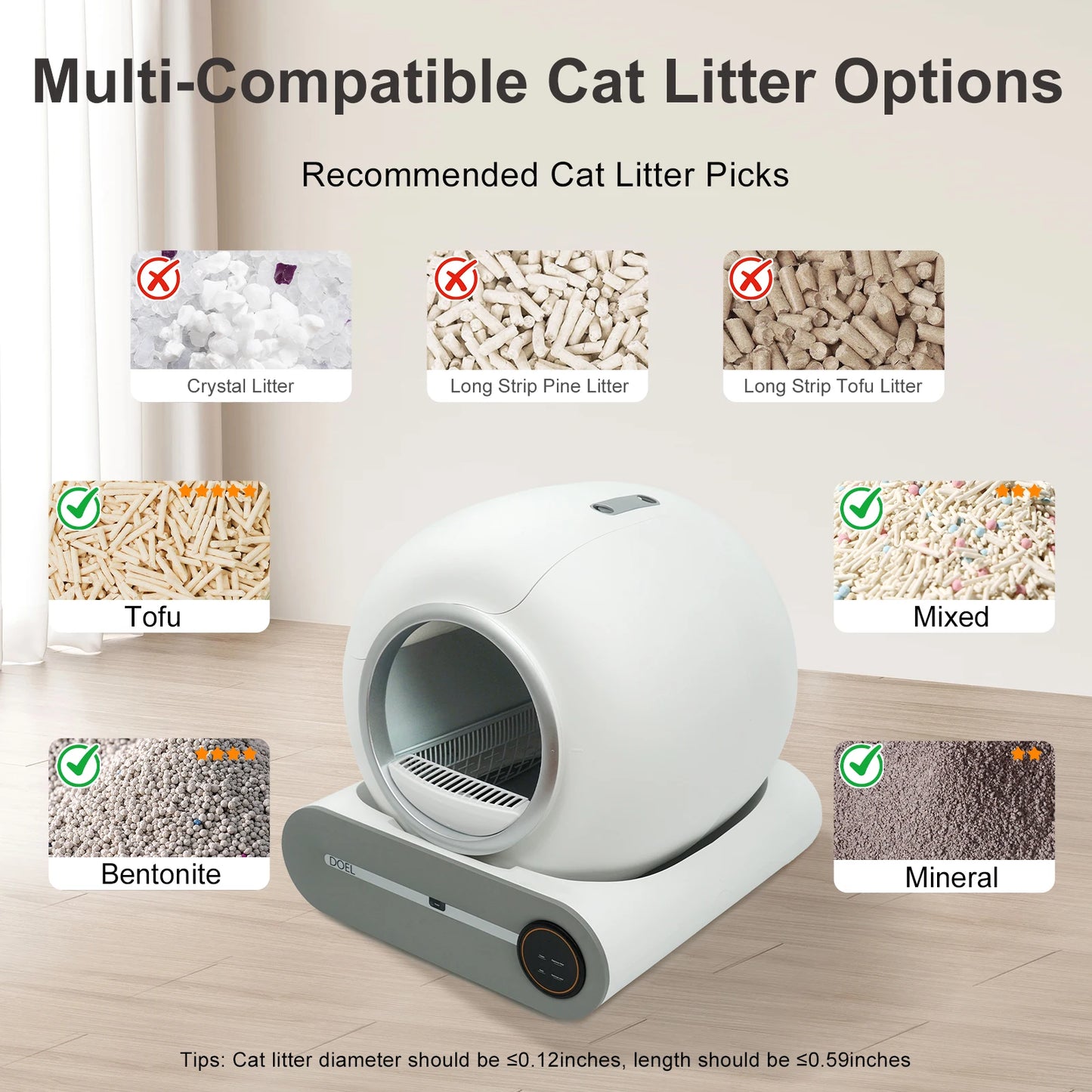 DOEL Self Cleaning Cat Litter Box Automatic Smart App