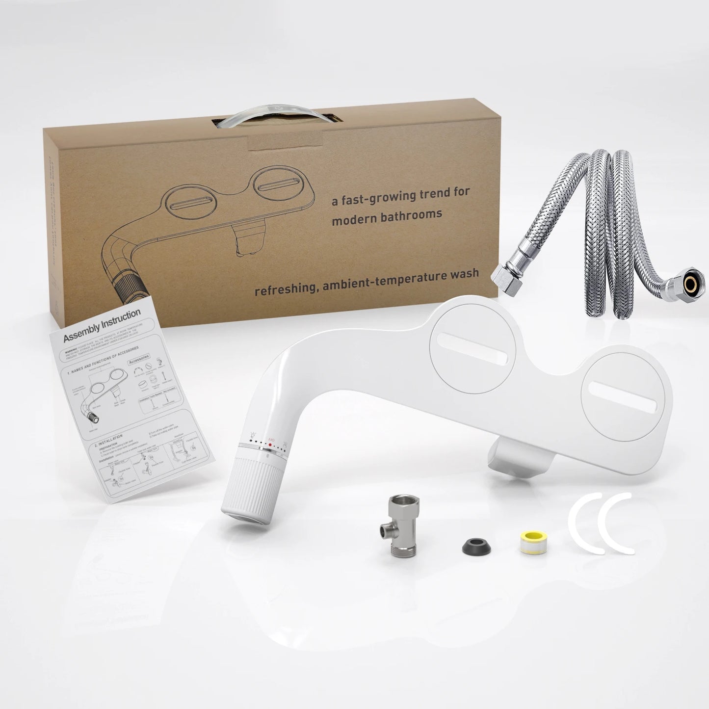 SAMODRA Dual Nozzle Bidet Attachment Adjustable Water Pressure