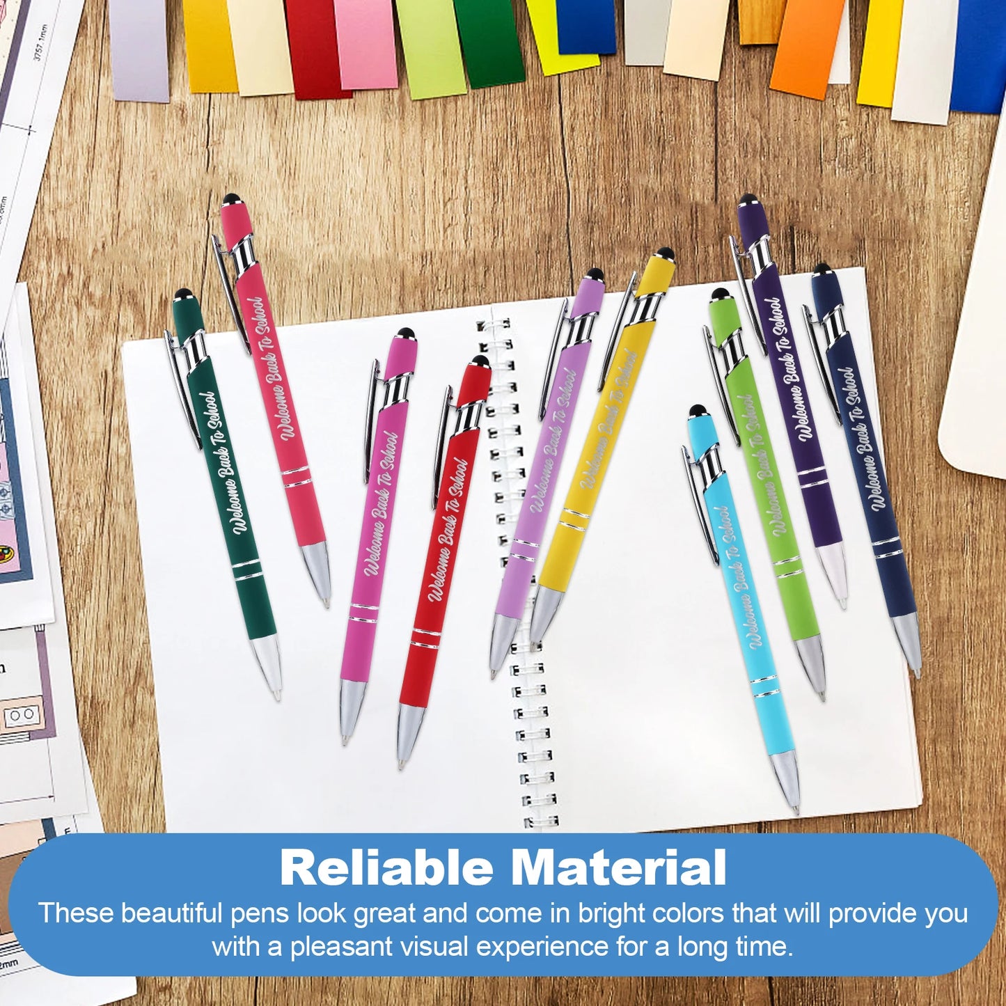 Welcome Back To School Ballpoint Pens With Stylus 20 Pack For Students