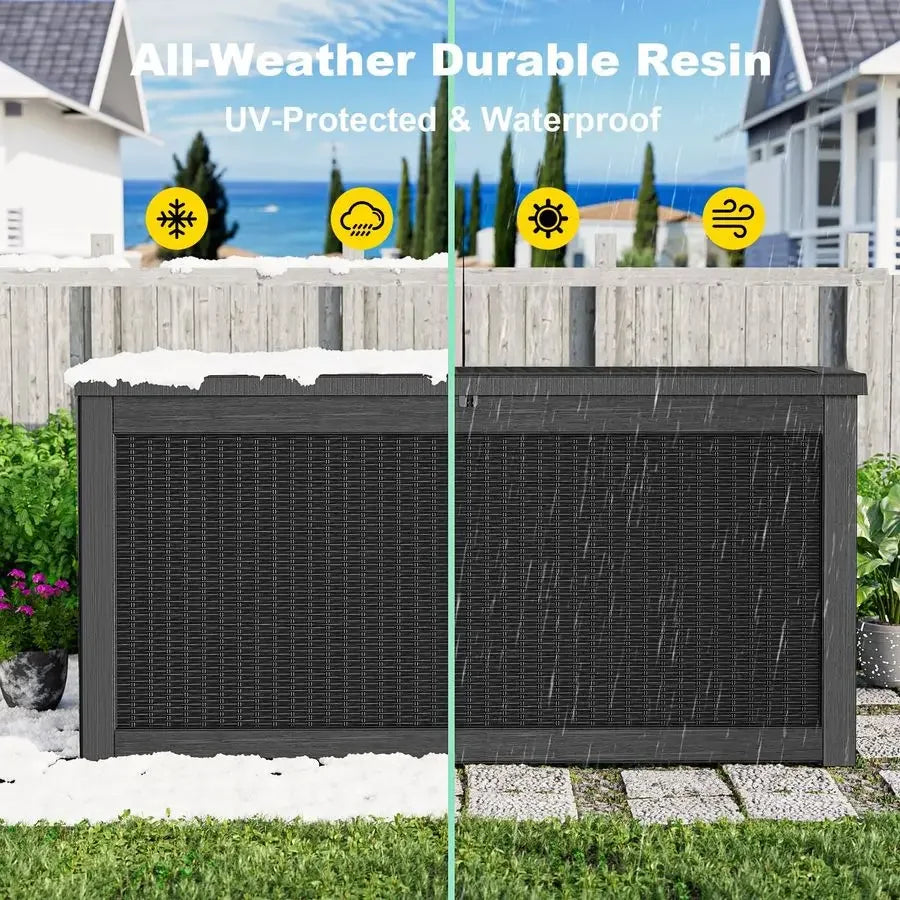 Outdoor Deck Box Lockable Waterproof Storage For Garden Tools And Cushions