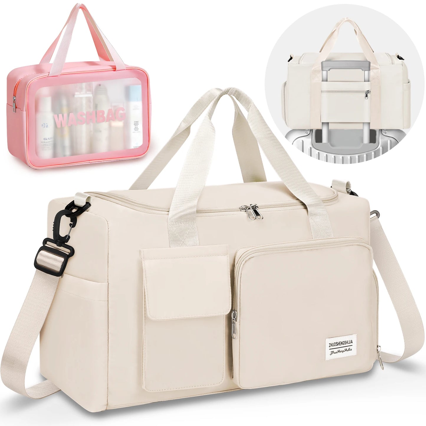 Waterproof Fitness Travel Duffel Bag With Dry And Wet Separation