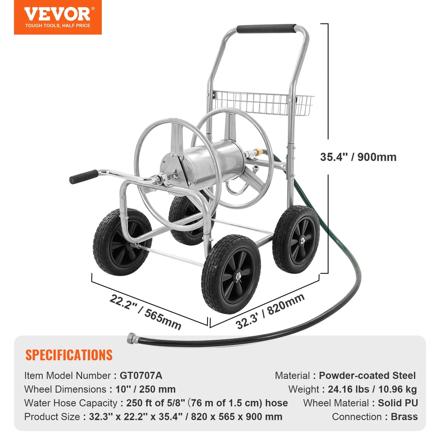 SucceBuy Hose Reel Cart Heavy Duty Garden Yard Hose