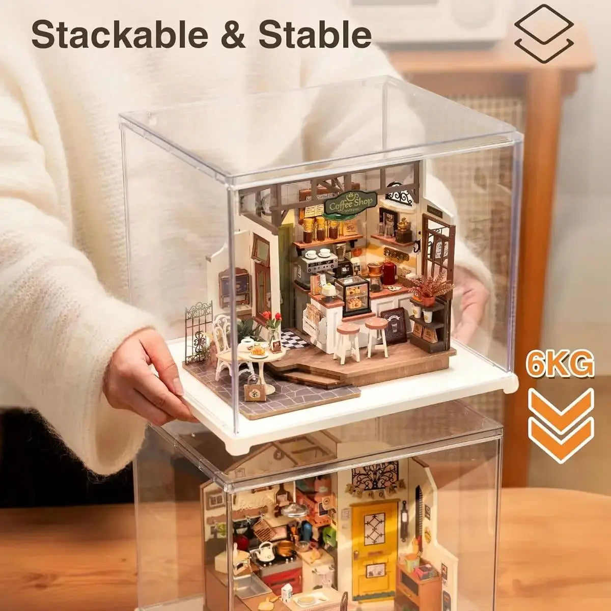 Rolife Clear Acrylic Display Box for Miniatures and Collectibles