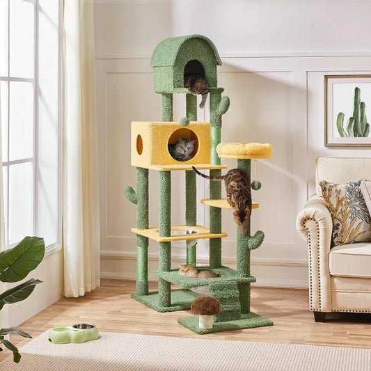 Nonecn Cactus Cat Tree Multi Level Tower Condos Scratching Posts