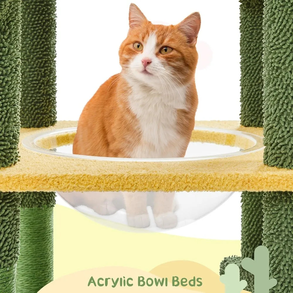 Nonecn Cactus Cat Tree Multi Level Tower Condos Scratching Posts