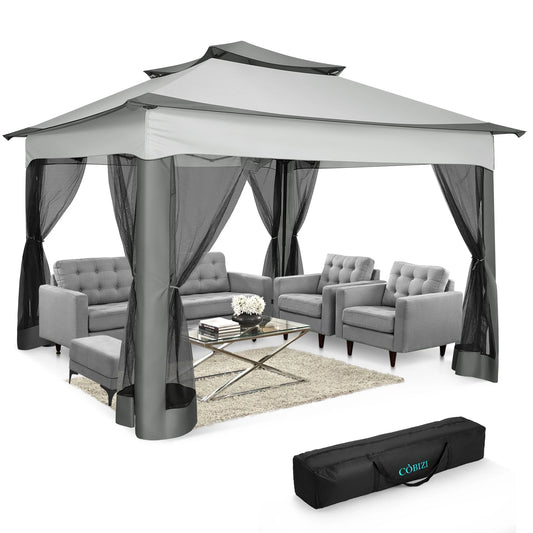 Tooluck Pop Up Gazebo With Mosquito Netting For Outdoor Use