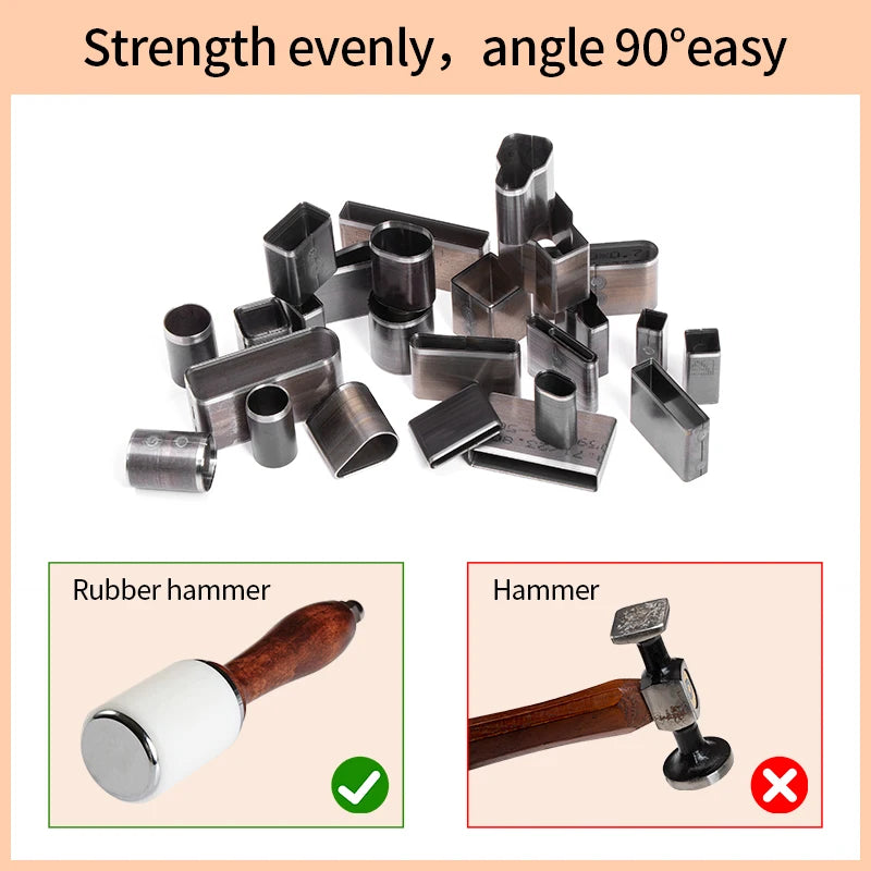 WUTA Sharp Hollow Punch Cutter Tool, Leather Punching Die Cutting Mold, Manual Leather Craft Tool Hole Puncher 26/39/52/55 Kit