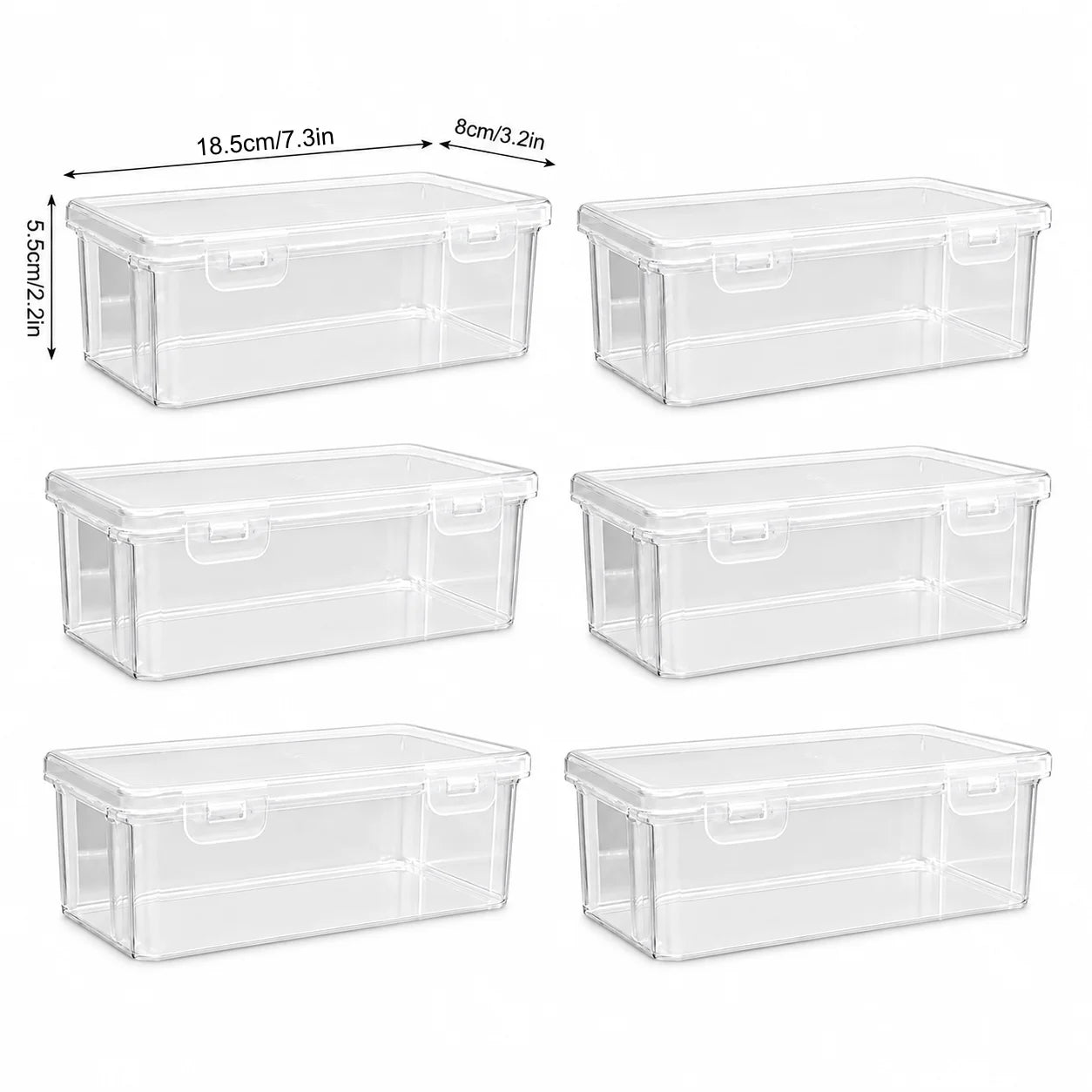 Clear Plastic Storage Boxes With Secure Lids Dust Proof Stackable