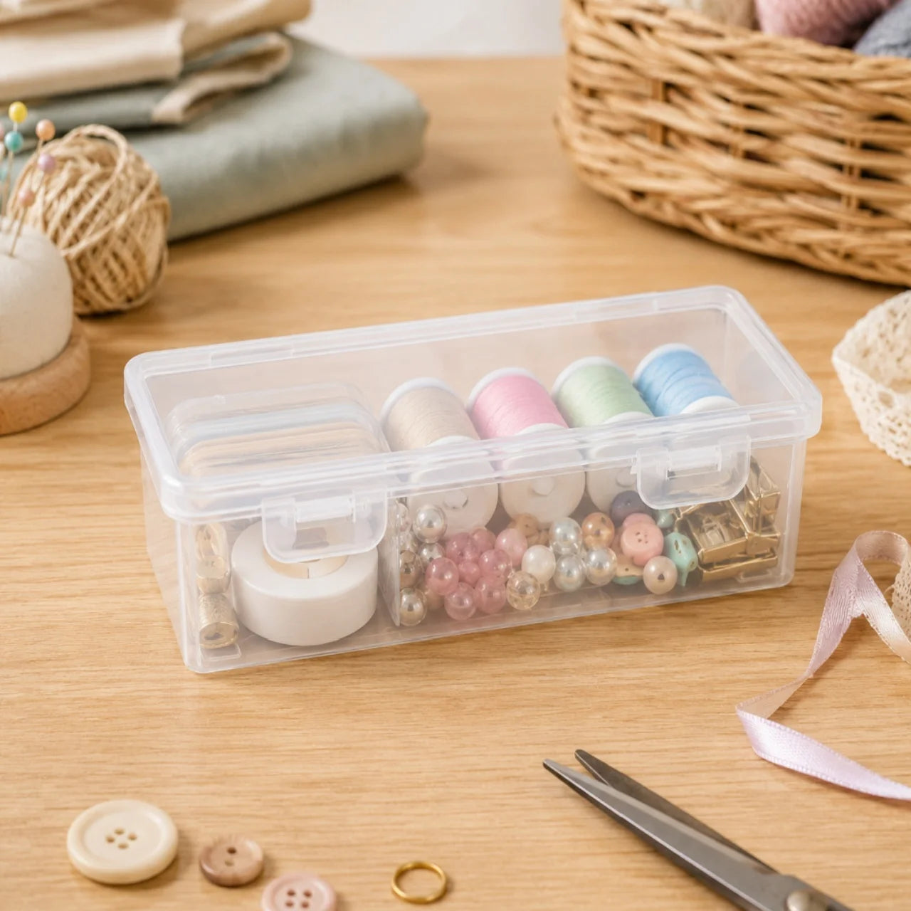 Clear Plastic Storage Boxes With Secure Lids Dust Proof Stackable