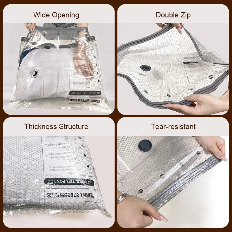 Vacuum Bags For Travel With Rechargeable Cordless Pump For Luggage