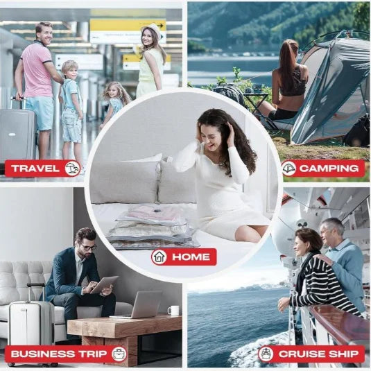 Vacuum Bags For Travel With Rechargeable Cordless Pump For Luggage