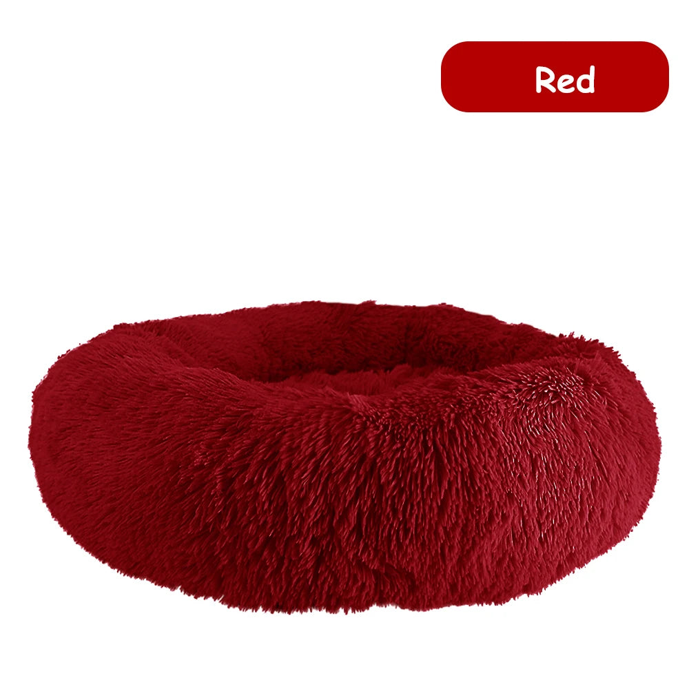 Donut Dog Bed Warm Plush Calming Luxury PetBed For Dogs