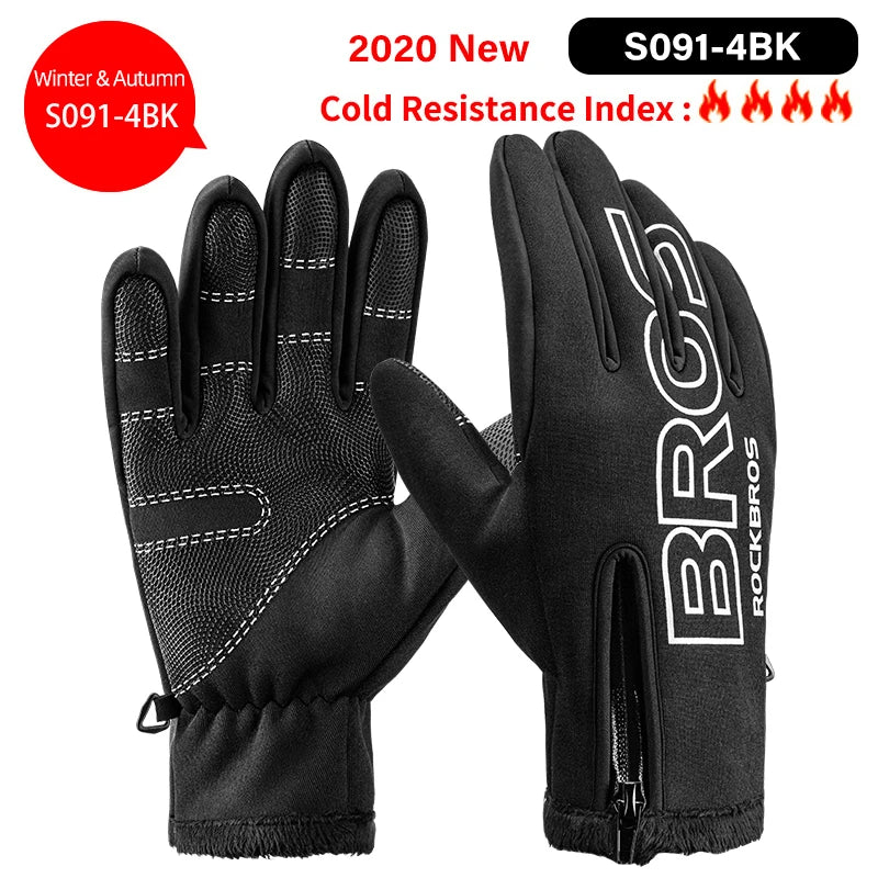 ROCKBROS Thermal Cycling Gloves Windproof Touchscreen Full Finger Shockproof