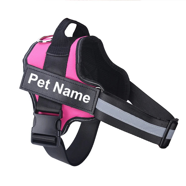 Bolux No Pull Reflective Breathable Adjustable Dog Harness Vest With ID Patch