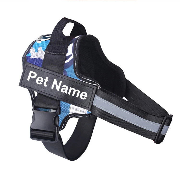 Bolux No Pull Reflective Breathable Adjustable Dog Harness Vest With ID Patch