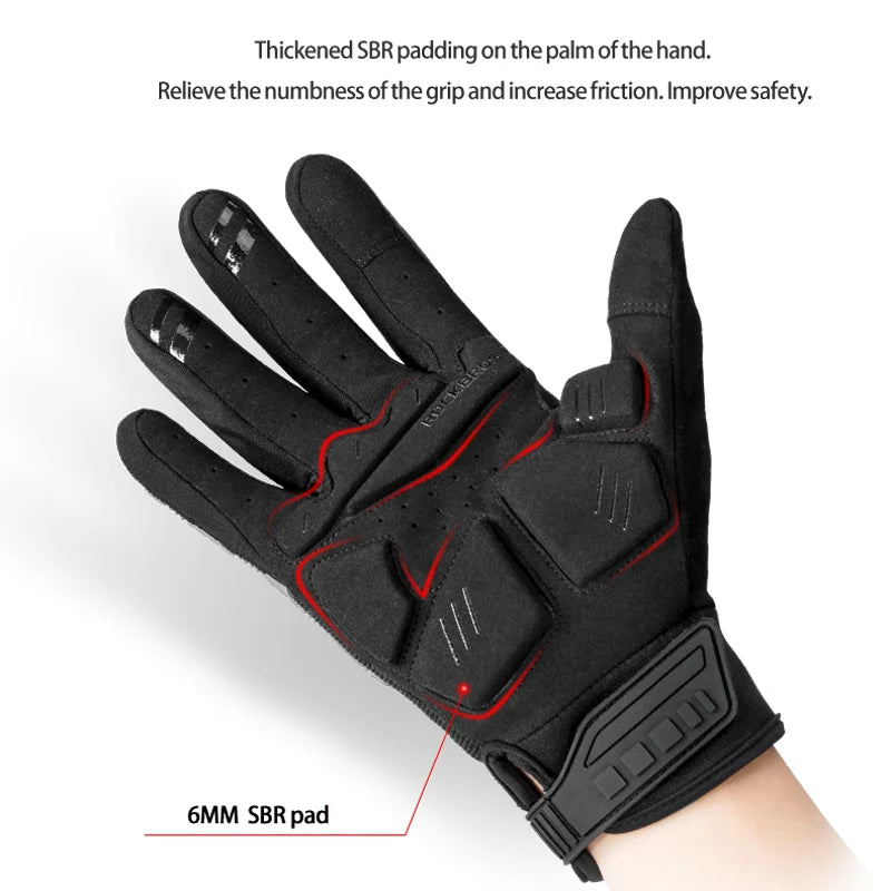 ROCKBROS Thermal Cycling Gloves Windproof Touchscreen Full Finger Shockproof