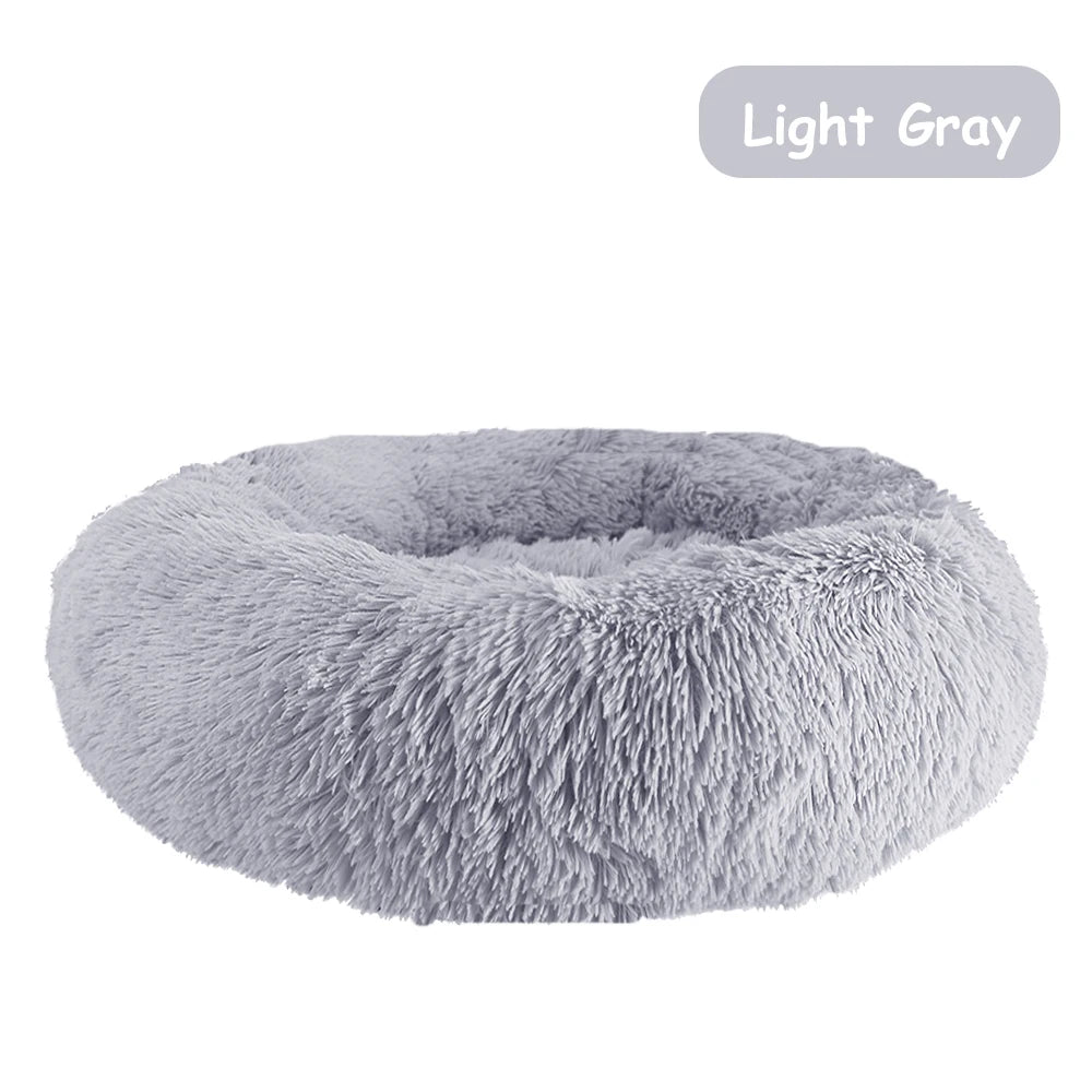 Donut Dog Bed Warm Plush Calming Luxury PetBed For Dogs