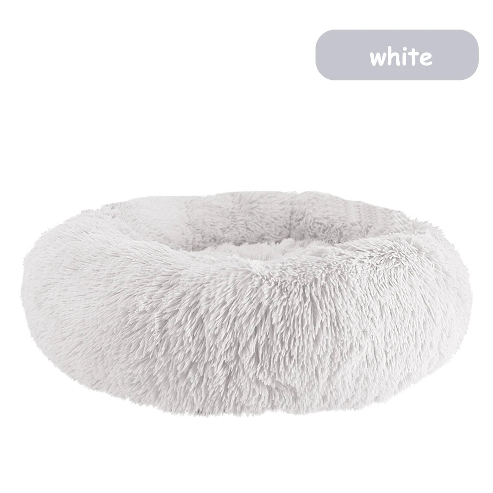 Donut Dog Bed Warm Plush Calming Luxury PetBed For Dogs