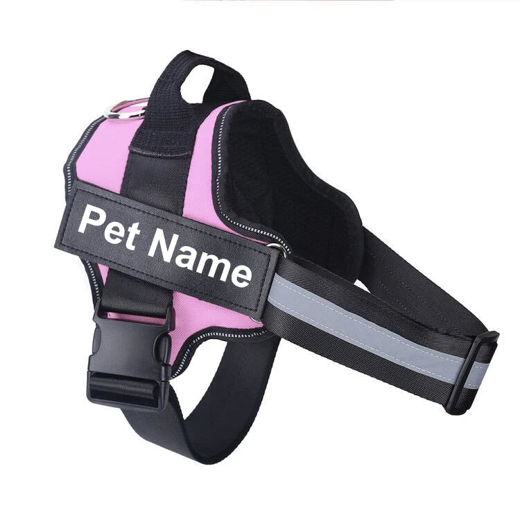 Bolux No Pull Reflective Breathable Adjustable Dog Harness Vest With ID Patch