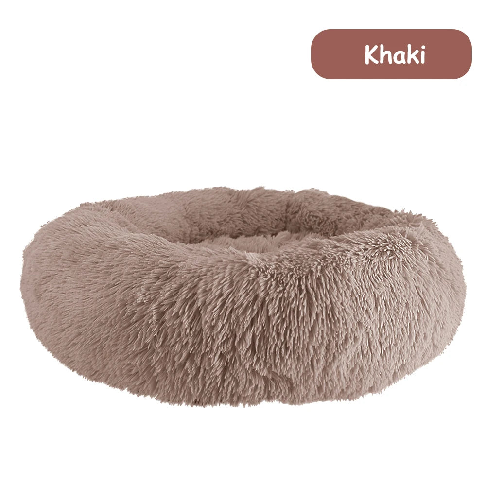 Donut Dog Bed Warm Plush Calming Luxury PetBed For Dogs