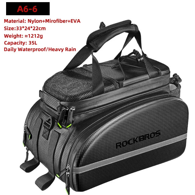 ROCKBROS 3 In 1 Bicycle Pannier Rack Bag Waterproof 35L