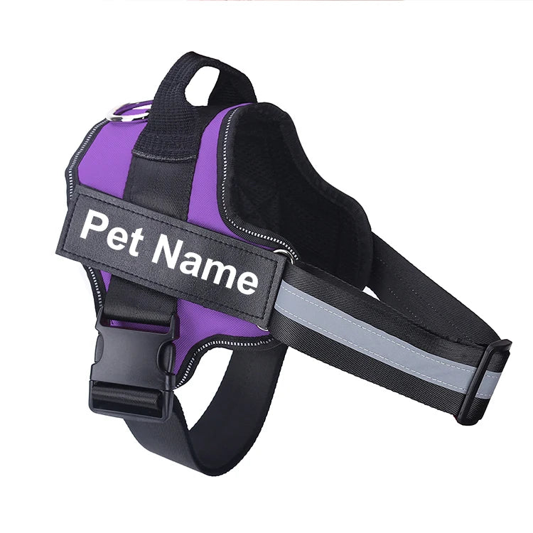Bolux No Pull Reflective Breathable Adjustable Dog Harness Vest With ID Patch