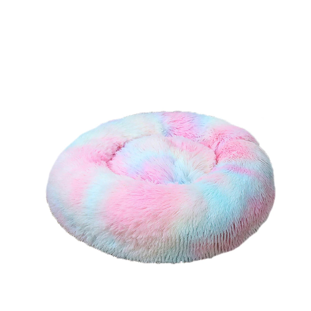 Donut Dog Bed Warm Plush Calming Luxury PetBed For Dogs