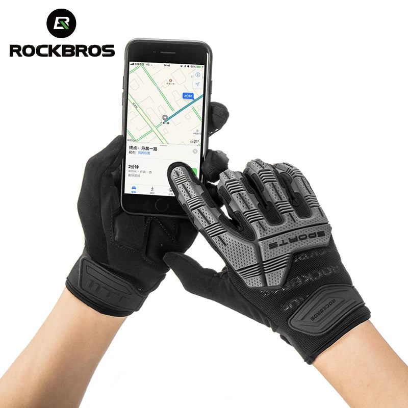 ROCKBROS Thermal Cycling Gloves Windproof Touchscreen Full Finger Shockproof