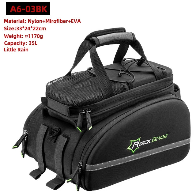 ROCKBROS 3 In 1 Bicycle Pannier Rack Bag Waterproof 35L