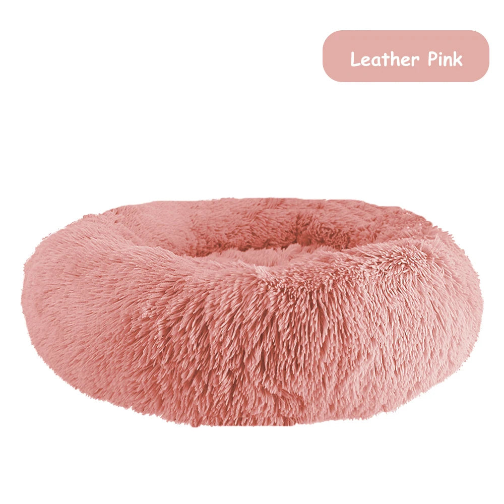 Donut Dog Bed Warm Plush Calming Luxury PetBed For Dogs