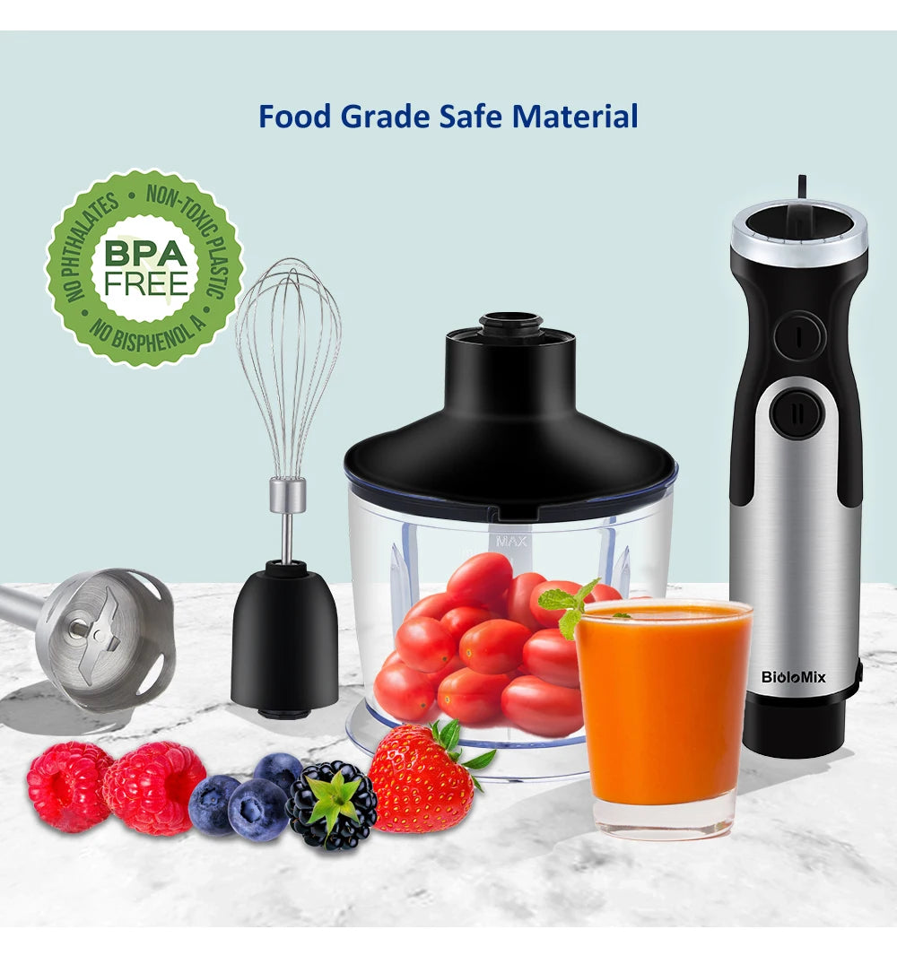 BioloMix Five In One Immersion Hand Blender With Chopper Whisk 800ml