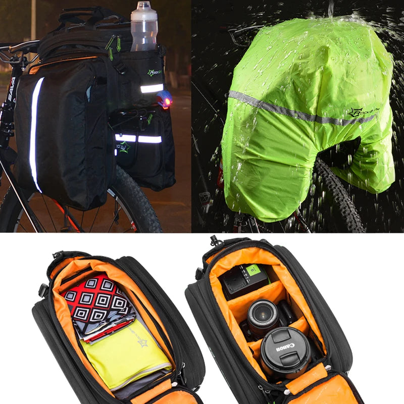 ROCKBROS 3 In 1 Bicycle Pannier Rack Bag Waterproof 35L