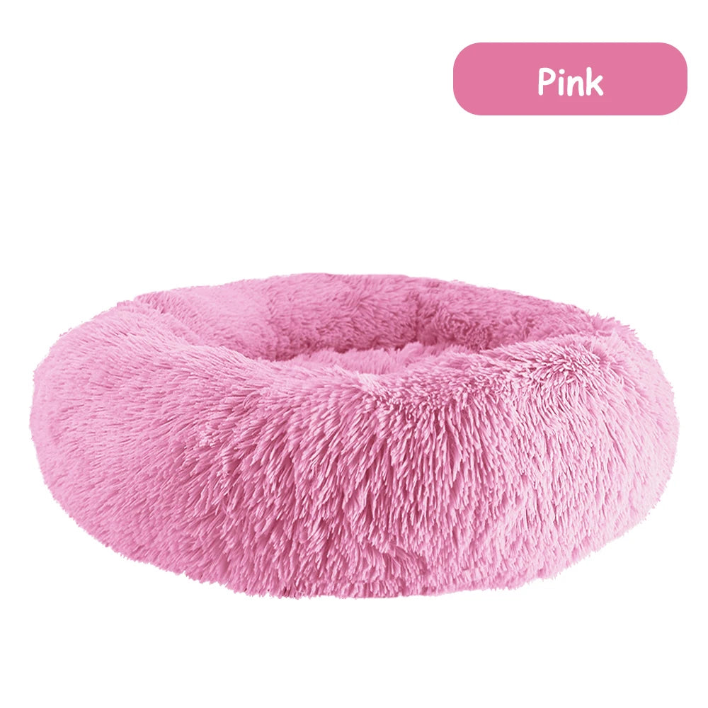 Donut Dog Bed Warm Plush Calming Luxury PetBed For Dogs