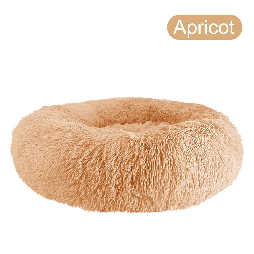 Donut Dog Bed Warm Plush Calming Luxury PetBed For Dogs