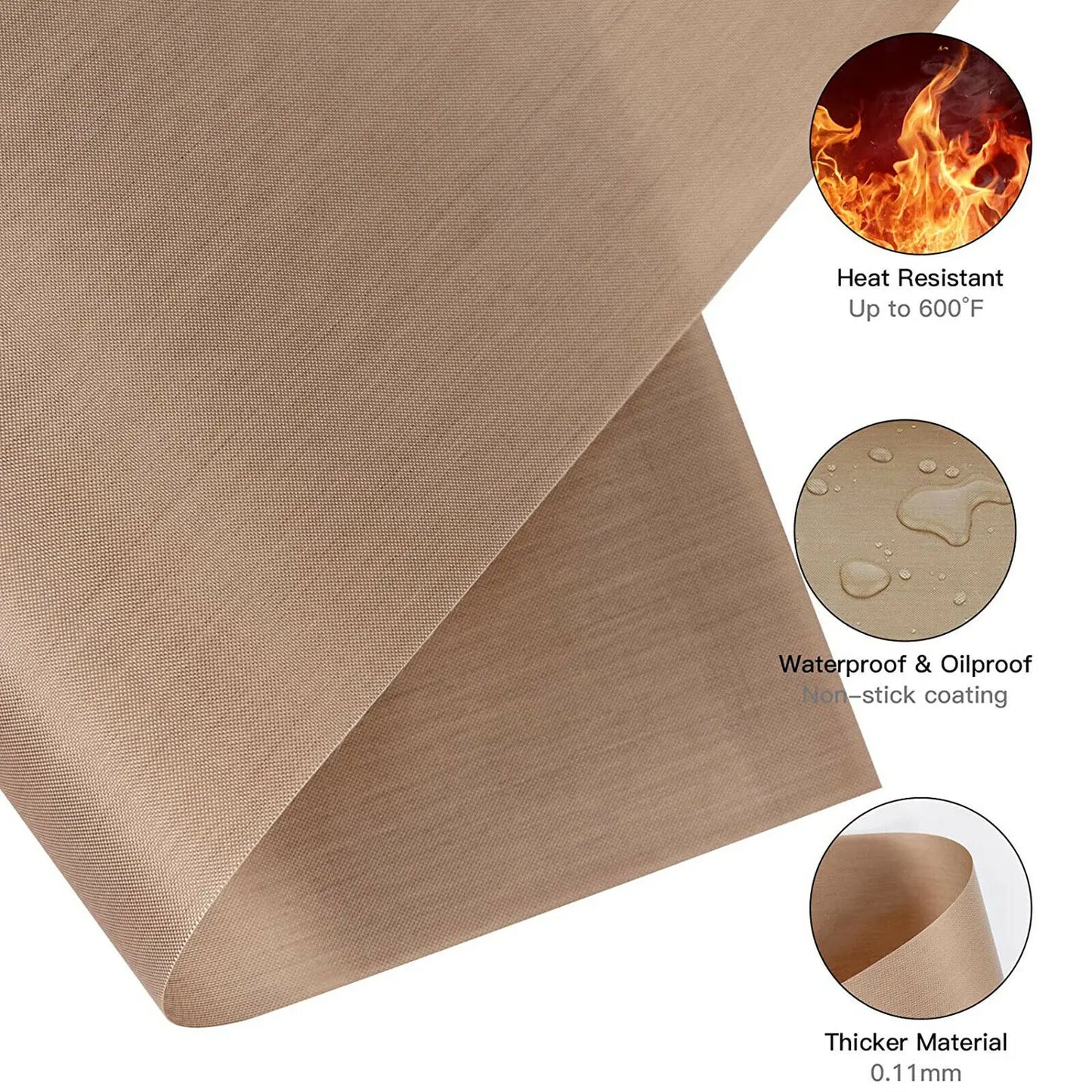 3 Piece Reusable Heat Resistant Baking Mats Set Nonstick Pads