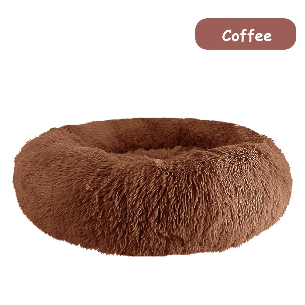 Donut Dog Bed Warm Plush Calming Luxury PetBed For Dogs