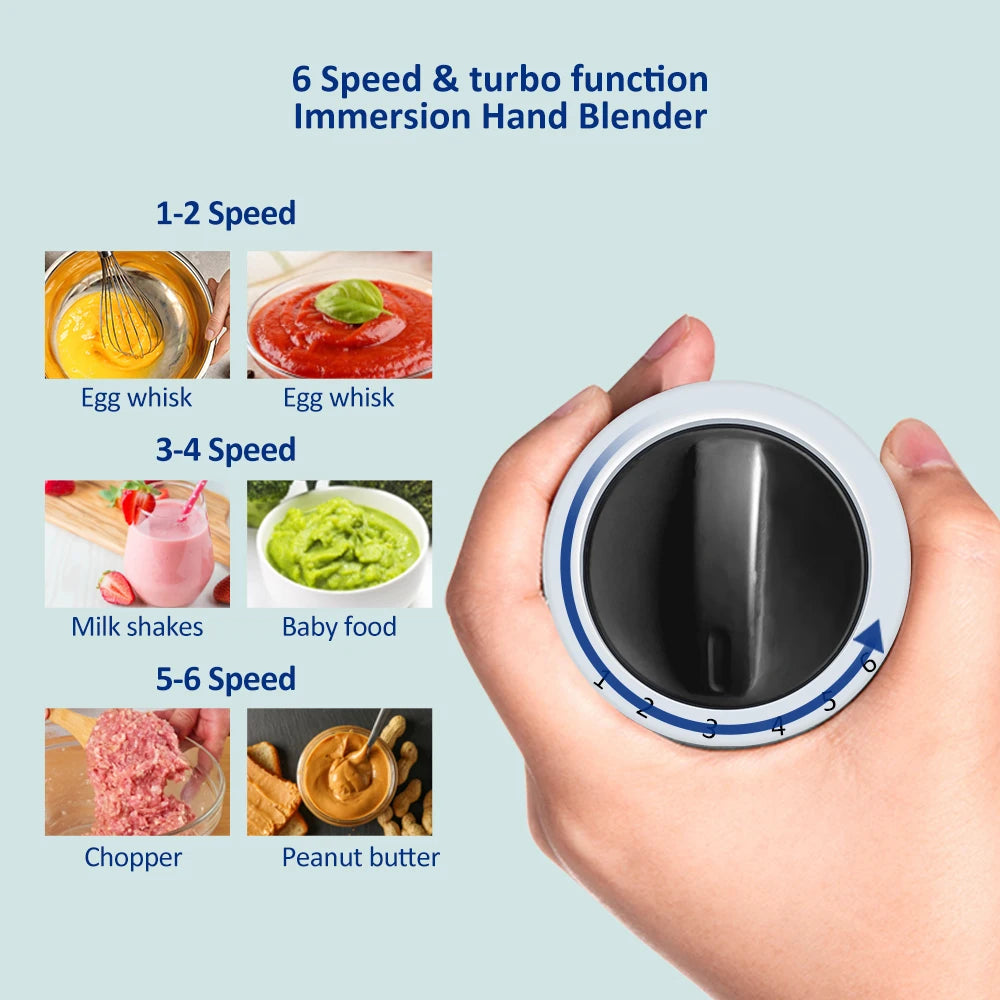 BioloMix Five In One Immersion Hand Blender With Chopper Whisk 800ml