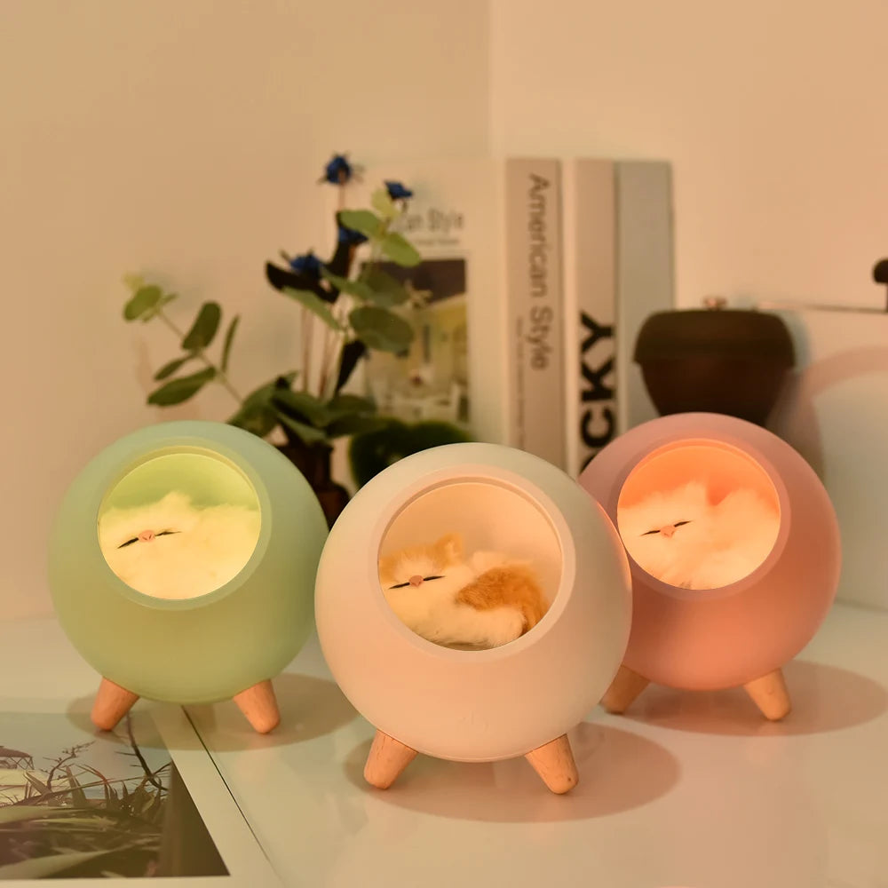Brelong USB Cat House Touch Dimming LED Night Light
