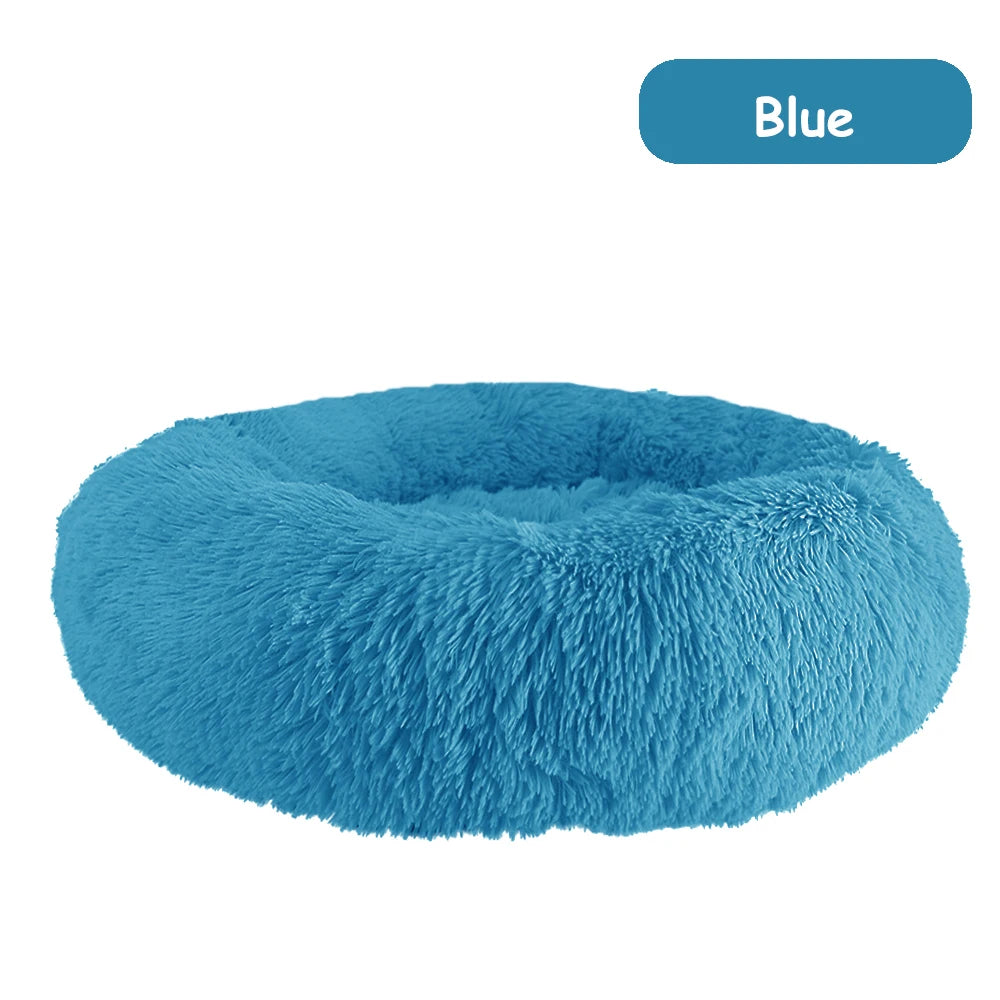 Donut Dog Bed Warm Plush Calming Luxury PetBed For Dogs